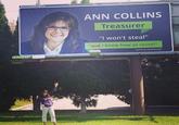 ANN COLLINS Treasurer "I won't steal" and I know how to count!"