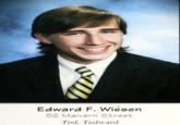 Throwback Tedward Edward F. Wiesen 52 Malvern Street Ted, Tedward