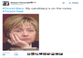 Drinkin Hill Again! Robert Percin @RobertPercin 3x TM Follow #DrunkHillary: My candidacy's on the rocks #TrickOrTreat RETWEETSU LIKES 86 135