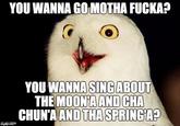 YOU WANNA GO MOTHA F----? YOU WANNASINGABOUT THE MOONIAAND CHA CHUN'AAND THA SPRINGIA?