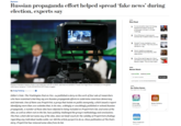 Business Russian propaganda effort helped spread 'fake news' during election, experts say Most Read 1 Trump transition team for Enerzy Dapartment saks namas of employess involvad in climste 2 One of Disnay's most popular brands has investors reailly worried Donald Trump insulted a union leader on Twitter.Than the phone started to ring 4 Haroin deaths surpss dun hoicidas for the first tima, CDC data shoWs 5 Ons of the last things John Glann did befors ha diad was to write Jeff Bezosa lattar. This is wihat it sid Market Watch DJIA 0.72% NASDAQ 0.5% Get quote Russian President Vadimir Putin, in an interview with RT in 2013, said that he wanted to "break the Anglo-Saxon monopoly on the global information streams. (YURI KOCHETKOVAFP/Getty Images) Our Online Games Play right from this page By Craig Timberg November 24 Editor's Note: The Washington Post on Nou. 24 published a story on the work of four sets of researchers who have examined what they say are Russian propaganda efforts to undermine American democracy and interests. One of them was PropOrNot, a group that insists on public anonymity, which issued a report identifying more than 200 websites that, in its view, wittingly or unwittingly published or echoed Russian propaganda. A number of those sites have objected to being included on PropOrNot's list, and some of the sites, as well as others not on the list, have publicly challenged the group's methodology and conclusions. The Post, which did not name any of the sites, does not itselfvouch for the validity of PropOrNot's findings regarding any individual media outlet, nor did the article purport to do so. Since pubication of The Post's story, PropOrNot has removed some sites from its list. SPIDER SOLITAURE Spidar Solitaire Card game Mahjongr Strategy gam Daily Crossword Word game