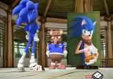 Sonic Boom had an episode about a crazy fat fan in horn rimmed glasses who makes a big deal about Sonic's blue arms. This is real by the way!