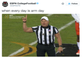 ESPN CollegeFootball @ESPNCFB Follow COLLEGE when every day is arm day National Chompionship Presented by AT&T