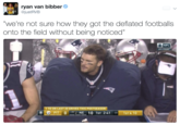 ryan v an bibber Φ @justRVB we're not sure how they got the deflated footballs onto the field without being noticed" AFC CHAMP TS RIDY 1 TD ON LAST 20 DRIVES THIS POSTSEASON ⓔ PIT O-, NE 101ST 2:41 19-1ST&10