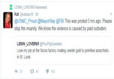 LENIN LOVER69 Retweeted Kat @katkars 10-5h @USMC_Proud @MayorSlay @FBI This was posted 5 hrs ago. Please stop the insanity. We know the violence is caused by paid outsiders. LENIN LOVER69 @PissPigGranddad Love my job at the Soros factory mailing Jewish gold to primitive anarchists in St. Louis 4,27 t 67 153