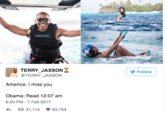 TERRY_JAXSONE @TERRY JAXSON Follow America: I miss you Obama: Read 12:07 am 6:00 PM -7 Feb 2017 わ 다 31,115 53,754