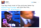 ramel @itsRamel FollowV The fact that most of the pictures taken by #GaryFromChicago will look like this #Oscarsi #Oscars2017 i I