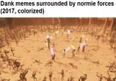 Dank memes surrounded by normie forces (2017, colorized)
