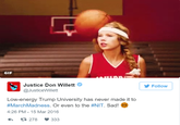 GIF Justice Don Willett @JusticeWillett Follow Low-energy Trump University has never made it to #MarchMadness. Or even to the #NIT. Sad! 4:26 PM-15 Mar 2016 278 333