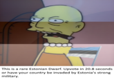 This is a rare Estonian Dwarf. Upvote in 20.8 seconds or have your country be invaded by Estonia's strong military
