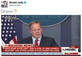 Bradd Jaffy @BraddJaffy Chyron MOMENTS AGO . THE WHITE HOUSE THE WHITE HOUSE SHINGTON >BREAKING NEWS WHITE HOUSE: HITLER DIDN'T "SINK TO LEVEL OF USING CHEMICAL WEAPONS" LIKE SYRIAN LEADER (HITLER GASSED MILLIONS) LIVE 3AINST HIS OWN PEOPLE COULD PROMPT FURTHER U.S. MILITARY ACTION