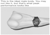 Peak Performance This is the ideal male body. You may not like it, but that's what peak performance looks like