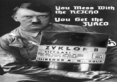 I originally planned on "you mess with the Reicho you get the Psycho" but found Zyklon to have more relevance to Nazi Germany and Hitler.
Author: Andrew Linn