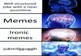 Well structured joke with a clear punchline Memes Ironic meme:s jukmifgguggh