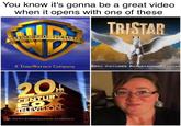 You know it's gonna be a great video when it opens with one of these TRISTAR A TimeWarner Company NfERTAINME Toompn ~Y PICTURES NEWS CORPORATION COMPANY