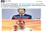 Yes, "this is the new French Prime Minister,":http://edition.cnn.com/2017/05/15/europe/french-prime-minister-edouard-philippe/ chosen by president Emmanuel Macron today.

tweet translation : "Edouard Philippe, Prime Minister of the GTA V (Alternative Transition Government of the 5th Republic)"
