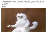 Teacher: "No I can't round your 49.8 to a 90" me:
