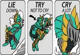 Monster Hunter LIE DOW TRY NOT TO CRY CRY A LOT