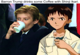 Barron Trump drinks some Coffee with Shinji lkari