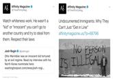 Af Affinity Magazine * @TheAffinityMag Af Affinity Magazine @TheAffinityMag Watch whiteness work. He wasn't a "kid" or "innocent" you can't go to another country and try to steal from them. Respect their laws Undocumented Immigrants: Why They Can't Just "Get in Line" affinitymagazine.us/?p=68796 Josh Rogin @joshrogin Otto Warmbier was an innocent kid tortured by an evil regime. Read my interview with his North Korea roommate here: washingtonpost.com/news/josh-rogi... NO PERSO IS ILLEGAL