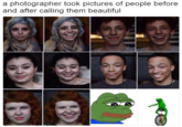 a photographer took pictures of people before and after calling them beautiful