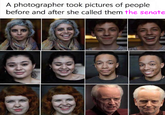 A photographer took pictures of people before and after she called them the senate