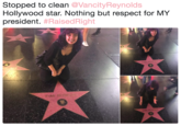 Stopped to clean @VancityReynolds Hollywood star. Nothing but respect for MY president. #RaisedRight Stopped to clean@VancityReynolds Hollywood star. Nothing but respect for MY president. #RaisedRight RYAN YAN REYNO