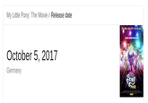 My Little Pony: The Movie/Release date October 5, 2017 Germany ONY