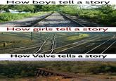 How Valve tells a story. How boys tell a story How girls tell a story How Valve tells a story