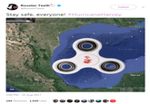 Rooster Teeth . @RoosterTeeth Follow Stay safe, everyone! #HurricaneHarvey uston an Antonio terrey Gulf of Mexico ajara Menda mage Lans ©2014 Goog GIF 1:00 PM - 25 Aug 2017 164 Retweets 1.020 Likes0