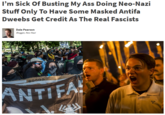 11 0 Stuff Only To Have Some Masked Antifa Dweebs Get Credit As The Real Fascists Dale Pearson Blogger, Neo-Nazi GROMUP DONT BE ANTIE