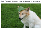 Tell Cersei. I want her to know it was me.