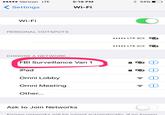 Verizon LTE 5:19 PM * 34%10 くSettings Wi-Fi Wi-Fi PERSONAL HOTSPOTS LTE。 CHOOSE A NETWORK FBI Surveillance Van 1 iPad Omni Lobby Omni Meeting Other... Ask to Join Networks Known networks will he inined automatically if no known