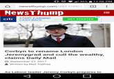 10 O 111 46% 1 2:06 PM newsthump.com/2017/09/2 2: NewsT hump citi START EARNING CASH BACK GET STARTED Corbyn to rename London Jeremygrad and cull the wealthy, claims Daily Mail O September 27, 2017 Written by Neil Tollfree As Labour leader Jeremy Corbyn prepares to