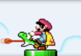 Mario Punches Yoshi (screen shot)