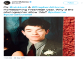 John Mulaney @mulaney Follow id Ok @nickkroll &@StephenAtHome Homecoming Freshman year. Why'd the photographer allow this? #puberme #puertoricorelief 11:25 AM -28 Sep 2017