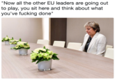 "Now all the other EU leaders are going out to play, you sit here and think about what you've f------ done"