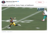 Barstool Sports @barstoolsports Follow When another boy has a balloon ONFL AFC WILD CARD 1:36 PM-8 Jan 2017