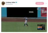 Lindsey Adler @lindseyadler Following FOX WORLD SERIES LA LEAD ass ai Verlander 8 Utley P: 63 0 FOR 1 HOU 1 LAD1 ▼60out 1-0