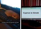 Cyprus is Greek Cyprus is Greek Oh i wonder what my hamster will type