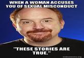 WHEN A WOMAN ACCUSES YOU OF SEXUAL MISCONDUCT THESE STORIES ARE TRUE." makeameme.org