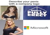 Describe your penis with a company logo FULLY ERECT Microsoft