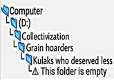 Computer Lo (D) Collectivization Grain hoarders Kulaks who deserved less This folder is empty