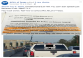 900 LU ACLU of Texas added 2 new photos. TX November 15 at 4:05pm。 Sheriff Troy E. Nehls, Constitutional Law 101: You can't ban speech just because it has "f@ck" in it. Hey truck owner, feel free to contact the ACLU of Texas Types of Unprotected and Less Protected Speech §l 1.3.4.6 Profanity and Sexually Oriented Language Constitutional Protection for Profane and Indecent Language Although profanities and indecent language are not obscene, has tried to punish them. The Supreme Court has held that such language government meerally protected by the First Amendment, but there are notable exceptions. The strongest declaration of First Amendment protection for such speech was in Cohen v. California. Cohen was convicted of disturbing the peace for being in a courtroom with a jacket that said “F--- the Draft." The Supreme Court over- turned the conviction. Justice Harlan, writing for the Court, said: "We cannot indulge the facile THoMP AND F K YOU FOR VOTING FOR HIM
