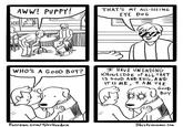 AWW! PUPPY! THAT'S MY ALL-SEEING EYE Do G WHO'S A GooD BOYSKNoWLEDGE F ALL THAT HAVE UNENDING IS GooD AND EVIL, AND ITIS ME, AM THE GooD BoY Patreon.com/TlerHendrix Shitfestcomic.co
