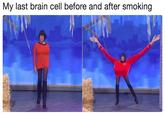 My last brain cell before and after smoking
