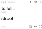 English-detected ▼ toilet Edit toilit street Hindi ▼