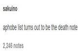 sakuino aphobe list turns out to be the death note 2,246 notes