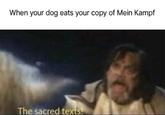 When your dog eats your copy of Mein Kampf The sacred text