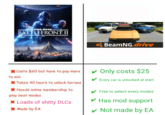 Who will win? BATTLEFRONT II BeamNG.drive Costs $60 but have to pay moreOnly costs $25 to win VEvery car is unlocked at start X Takes 40 hours to unlock heroes Needs online membership to Free to select every modes Has mod support Not made by EA play best modes Loads of s----- DLCs Made by EA